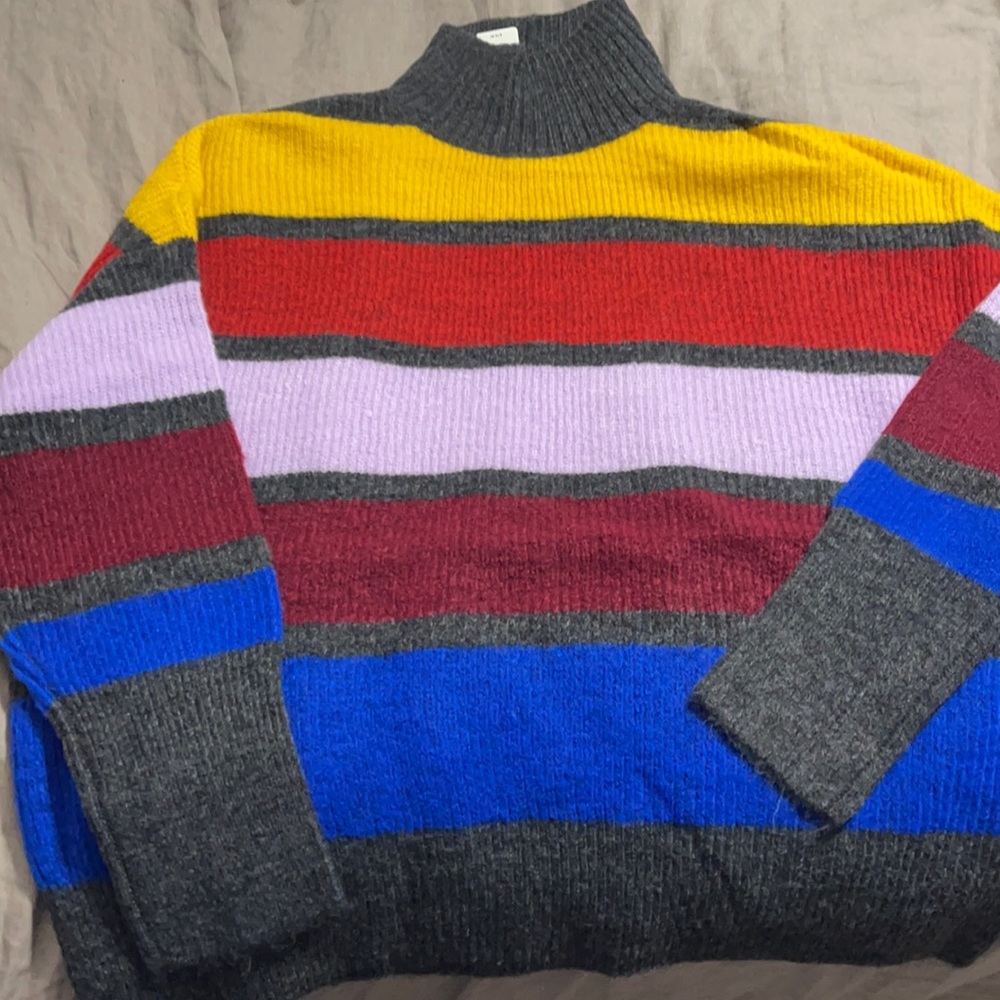Express Multicolored Turtleneck Sweater